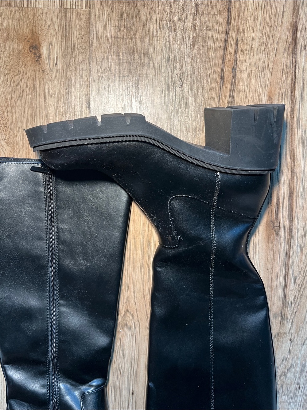 Zara Lug Sole Heeled Boots Size 42 size 11 - Picture 11 of 11